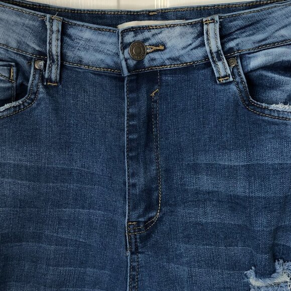 Most Wanted High Rise Slim Straight Leg Distressed  Denim Jeans Junior's Size 11 - Picture 4 of 13